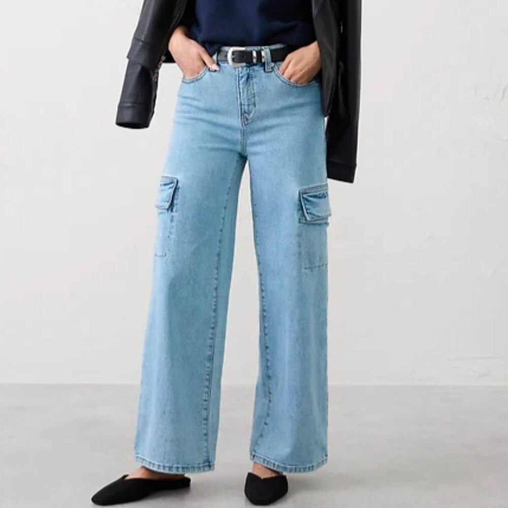 Banana Republic Straight High-Rise Cargo Jean - Light Wash - 29/8 Tall - 812881